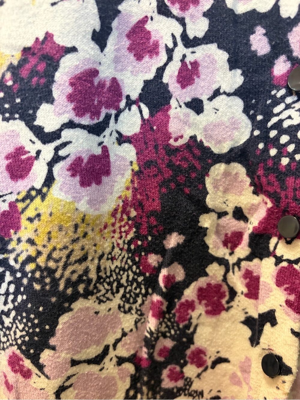 Merona Floral Print Cardigan in Navy, Pink & Yellow